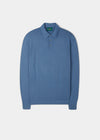 Emsworth Cotton Long Sleeve Polo Shirt in Airforce