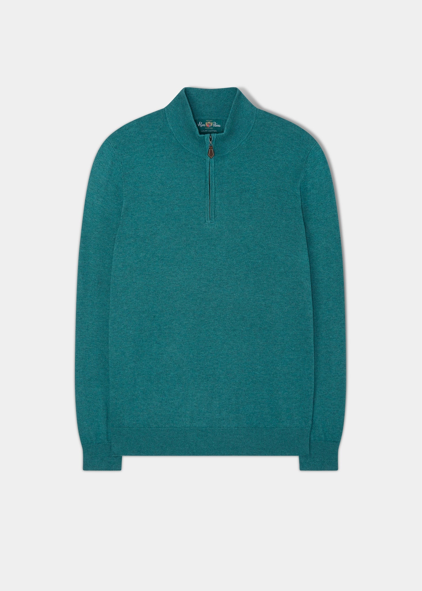 Selhurst Cotton Cashmere 1/4 Zip Jumper In Moorland