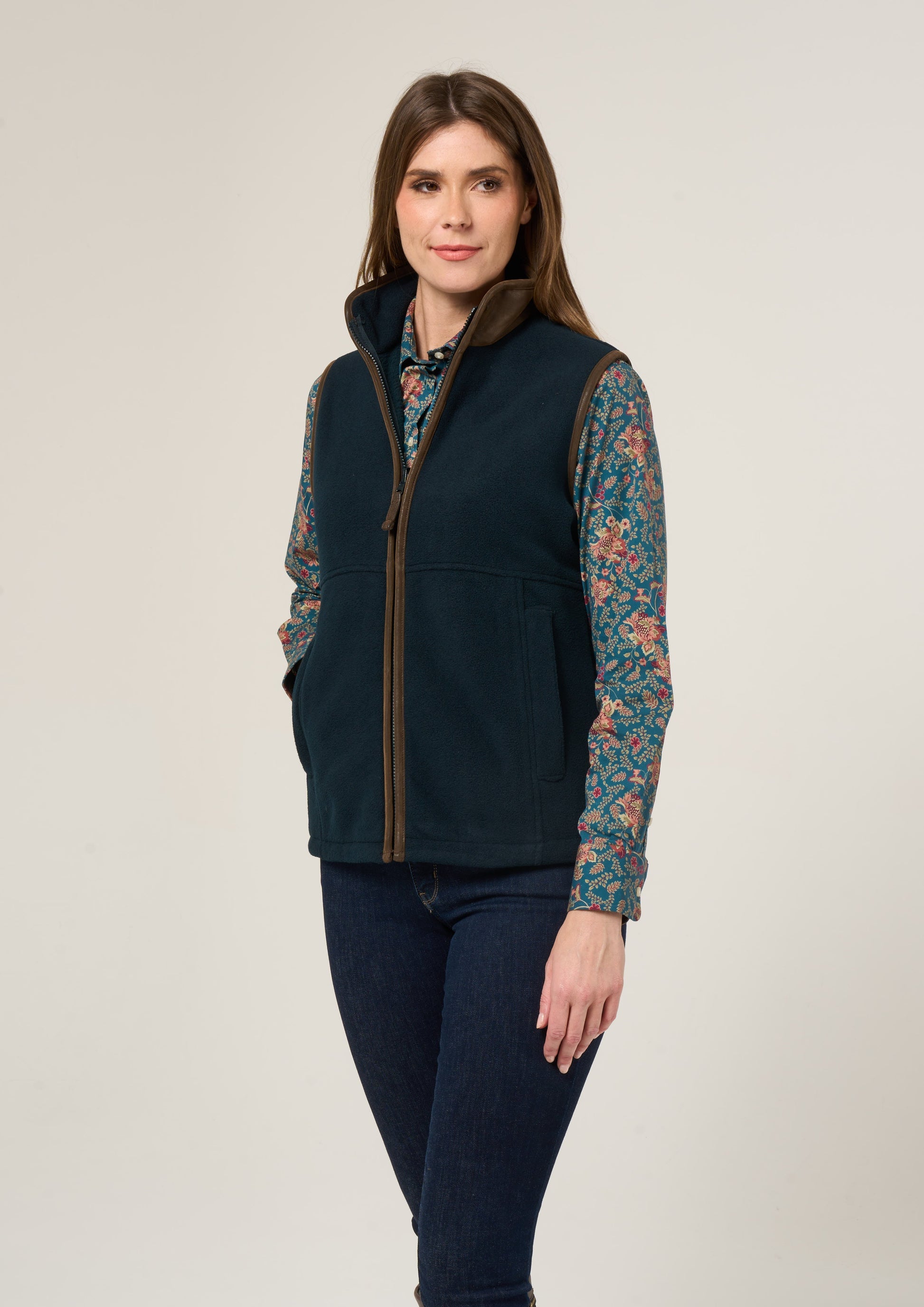 Aylsham Ladies Fleece Gilet In Dark Navy