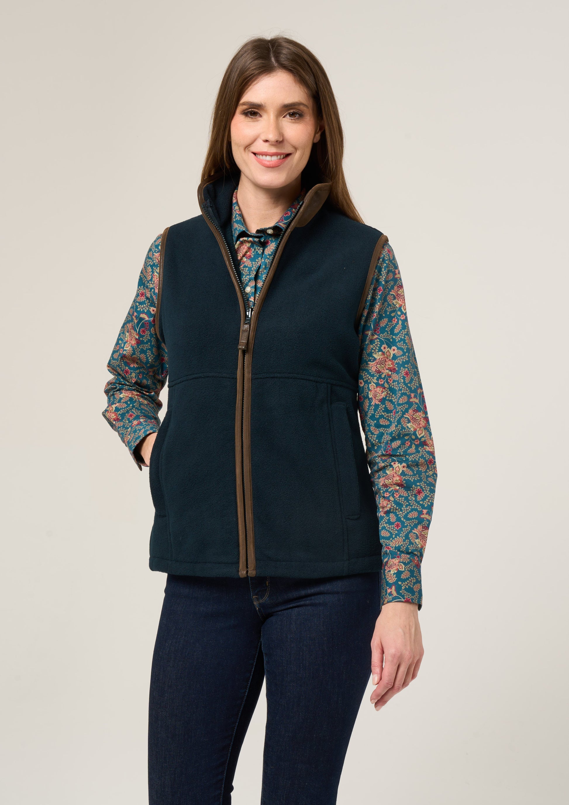 Aylsham Ladies Fleece Gilet In Dark Navy