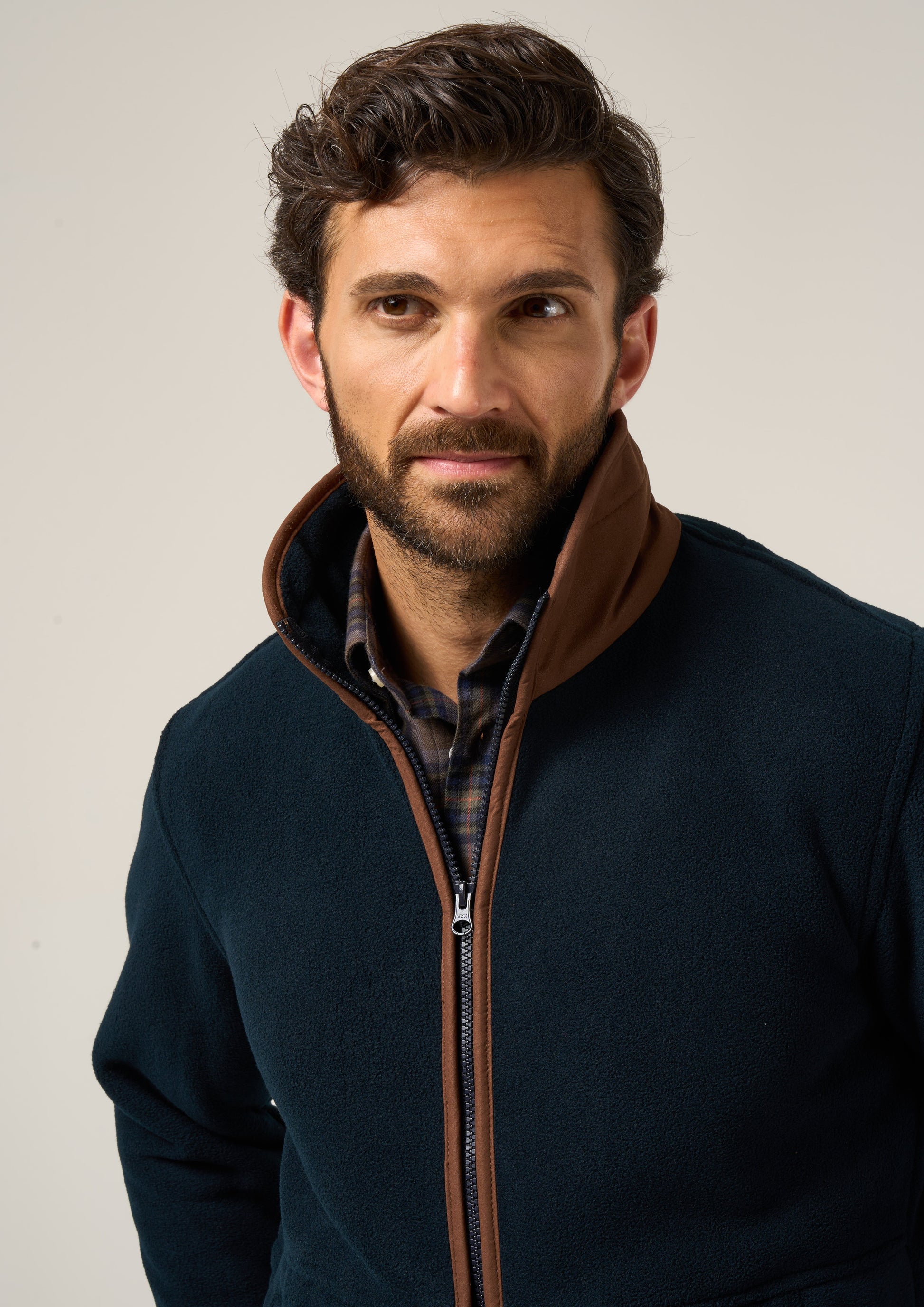 Aylsham Men's Fleece Jacket In Dark Navy