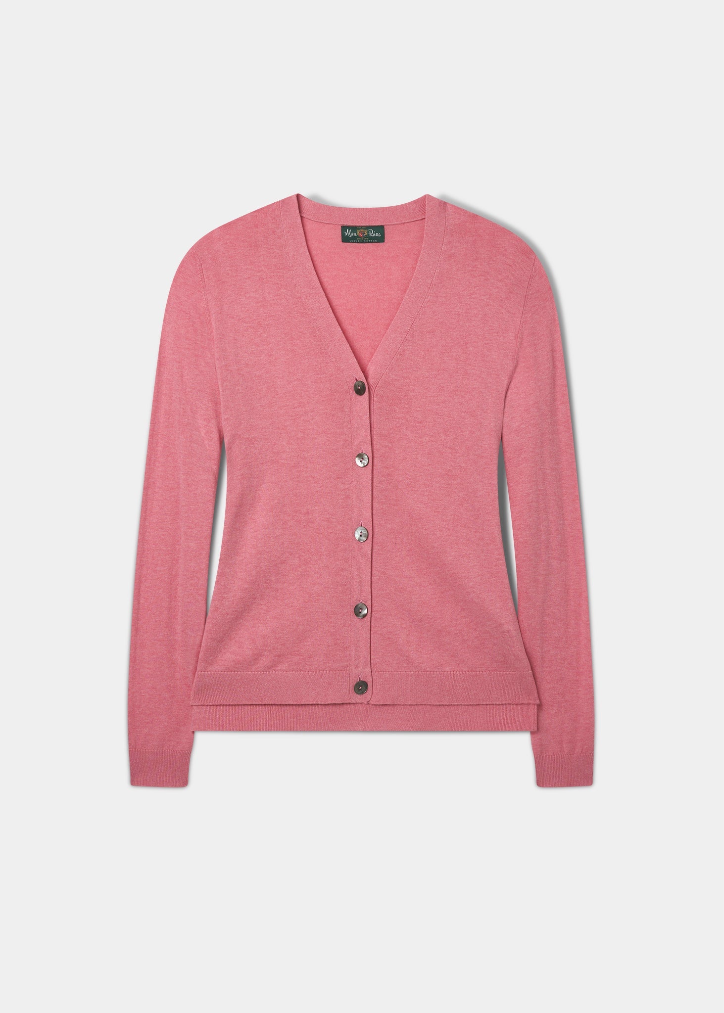 Briony Ladies Cotton Cashmere Cardigan In Carnation