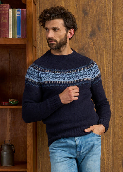 Buckie Shetland Fair Isle Yolk Crew Neck 