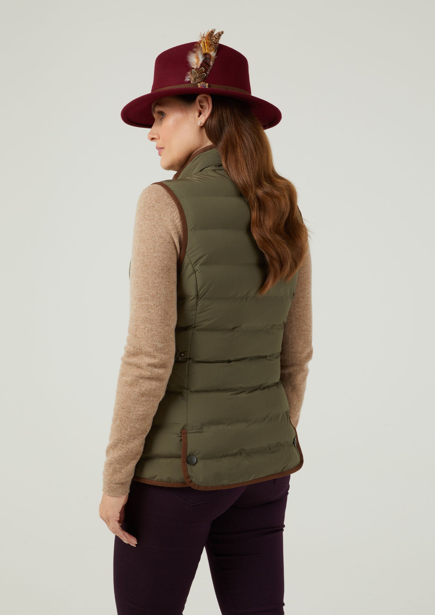 Calsall Ladies Quilted Gilet In Olive