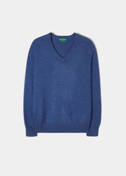 Cashmere Saddle Shoulder Denim Jumper