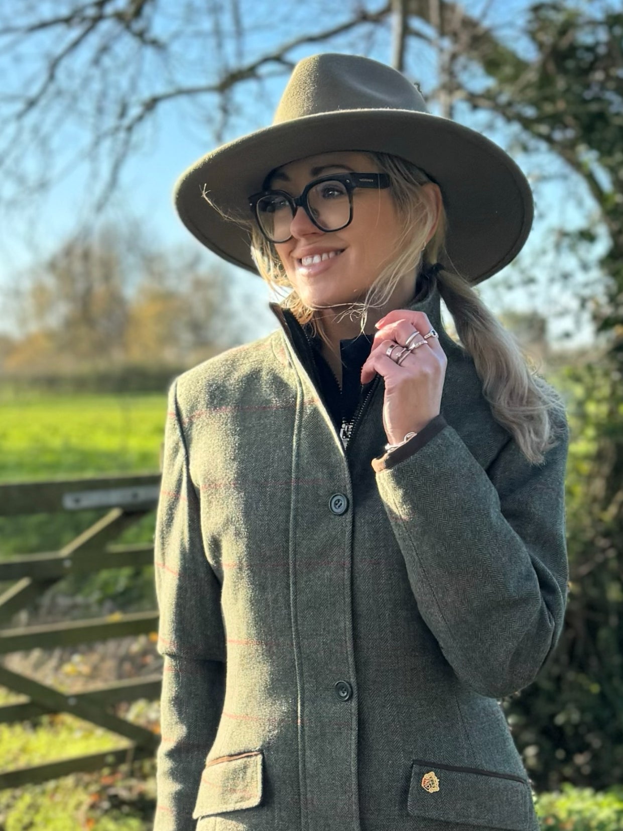 Combrook Ladies Tweed Field Jacket In Heath