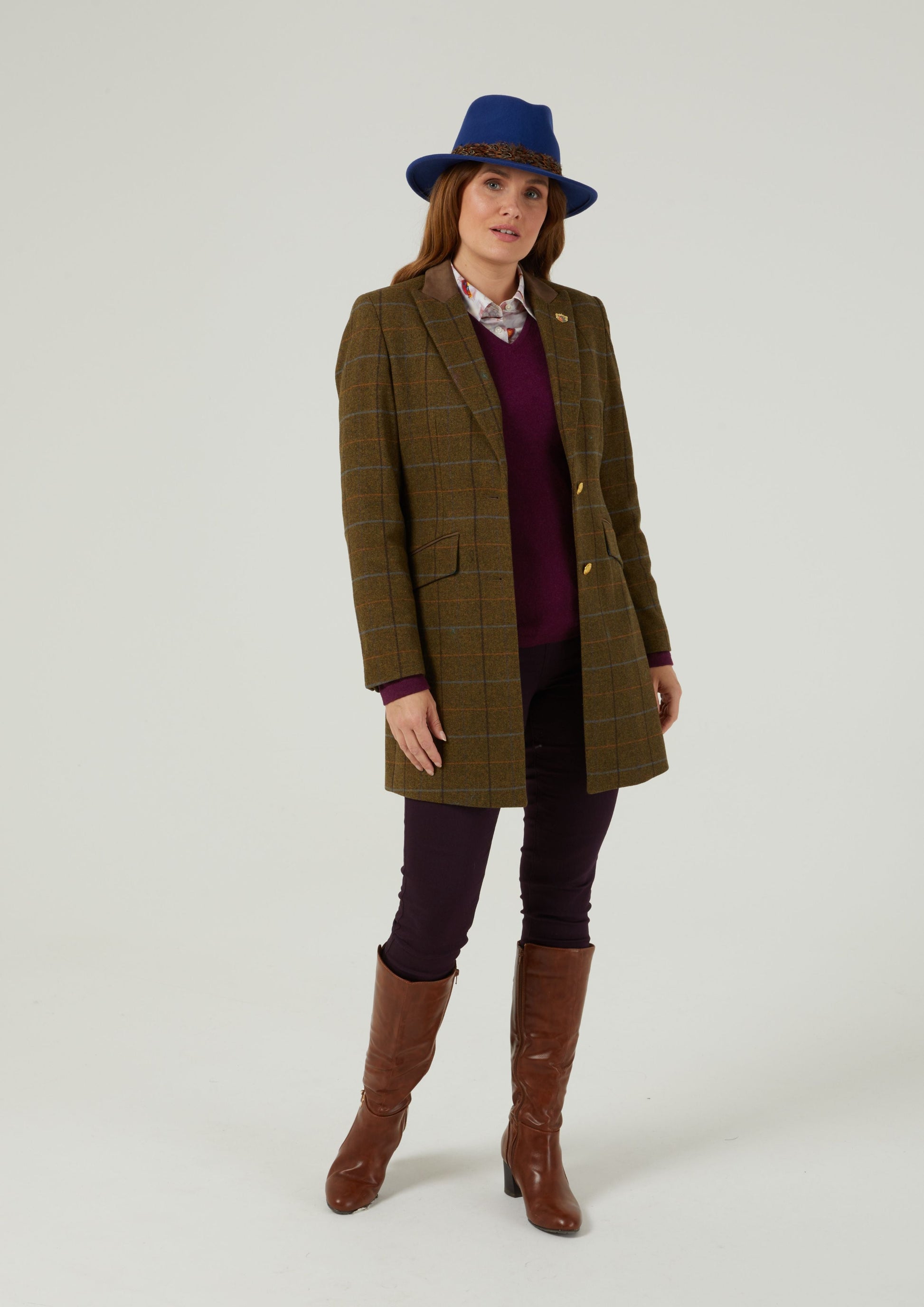 Combrook Ladies Mid-Thigh Coat In Hazel 