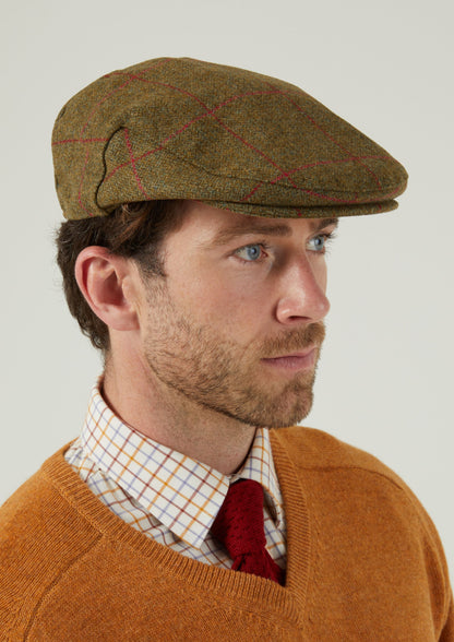 Combrook Men's Tweed Flat Cap In Sage