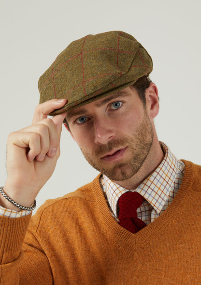 Combrook Men's Tweed Flat Cap In Sage