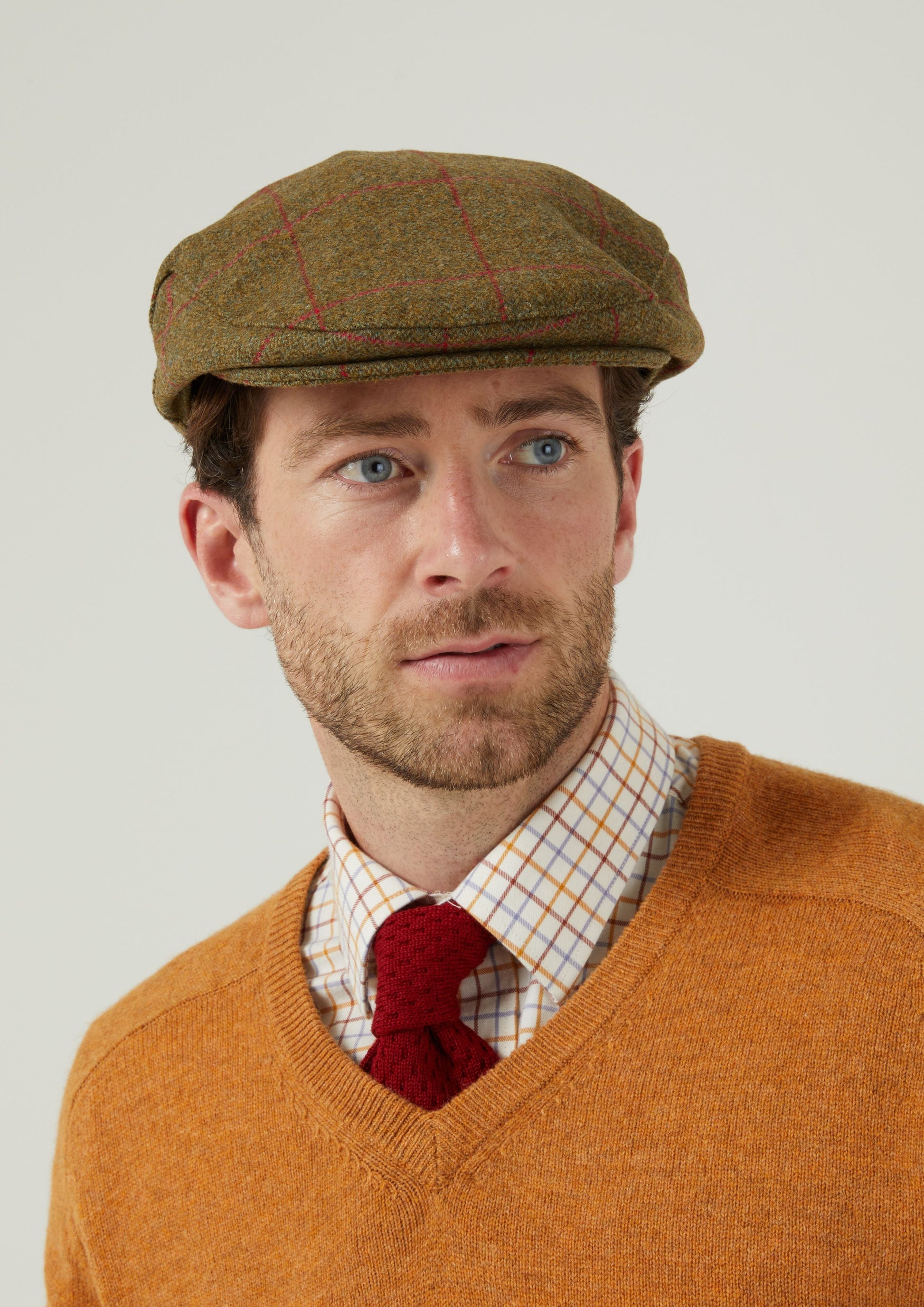 Combrook Men's Tweed Flat Cap In Sage