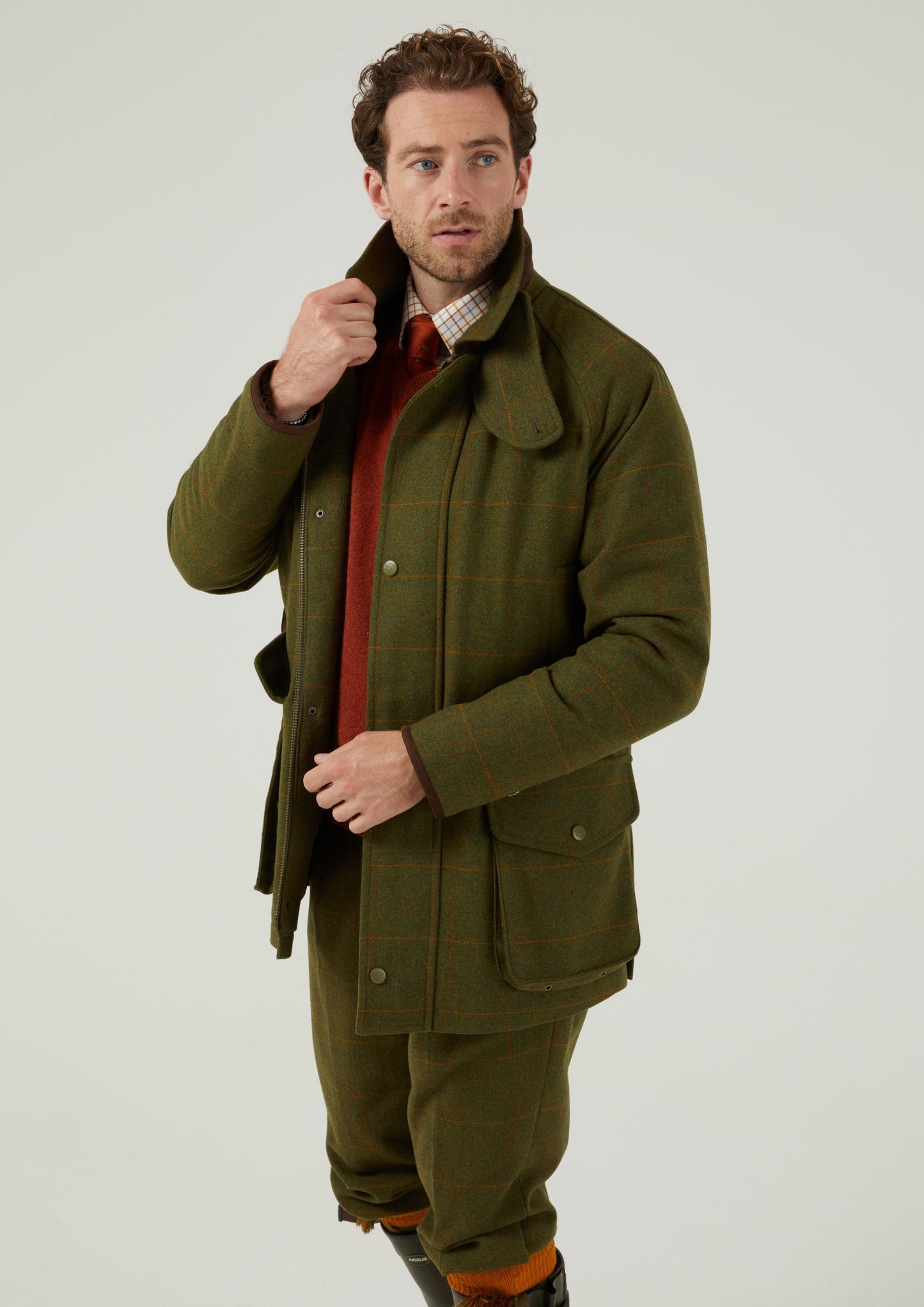 Combrook Men's Waterproof Tweed Coat In Maple