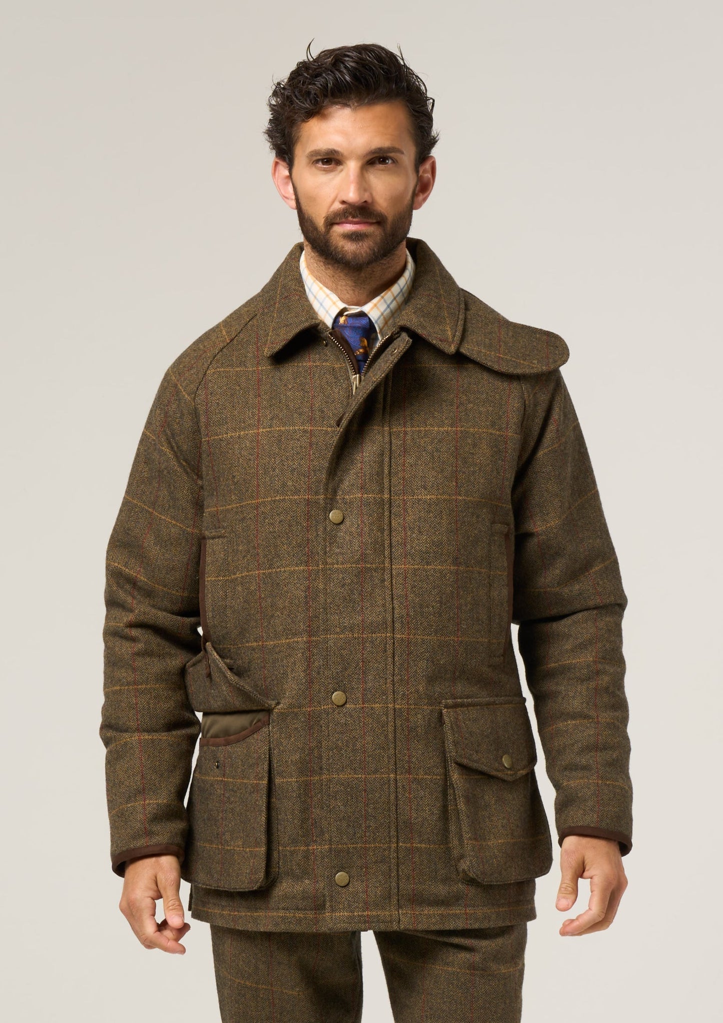 Combrook Men's Waterproof Tweed Coat In Teak