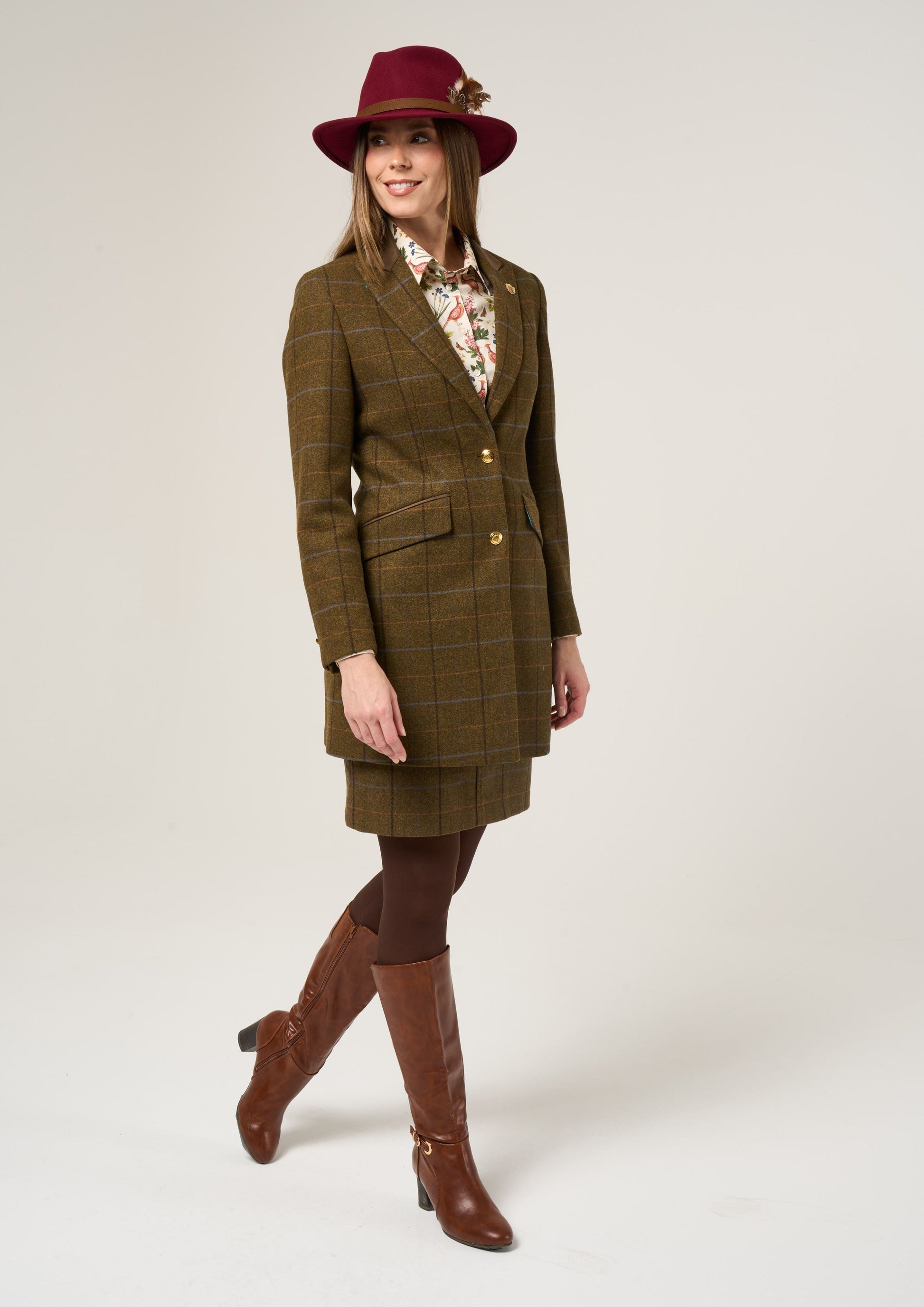 Combrook Ladies Mid-Thigh Coat In Hazel