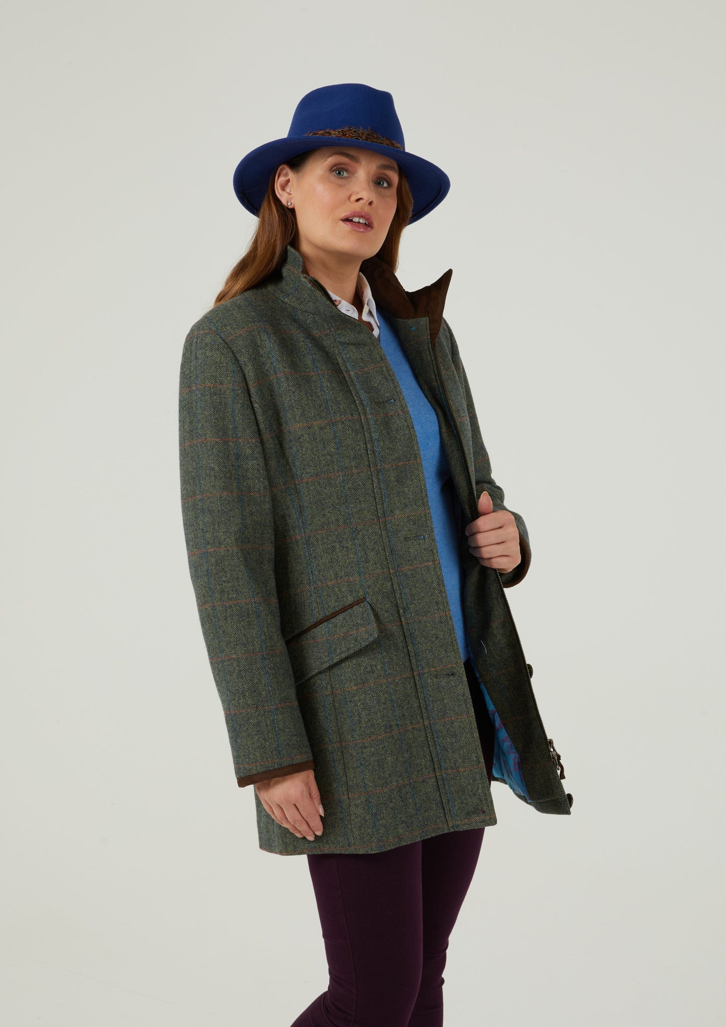 Combrook Ladies Tweed Field Jacket In Spruce