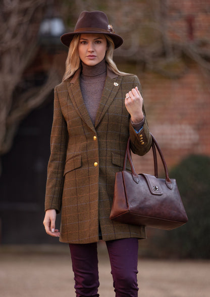 Combrook Ladies Mid-Thigh Coat In Hazel