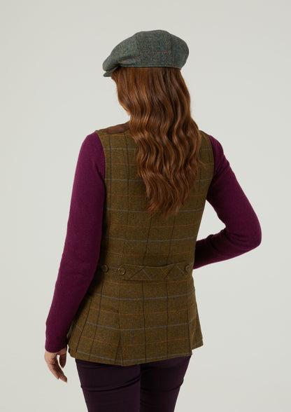 Combrook Ladies Tweed Shooting Waistcoat In Hazel 