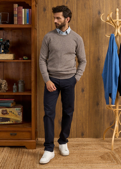 Dorset Men's Lambswool Jumper in Vole - Classic Fit