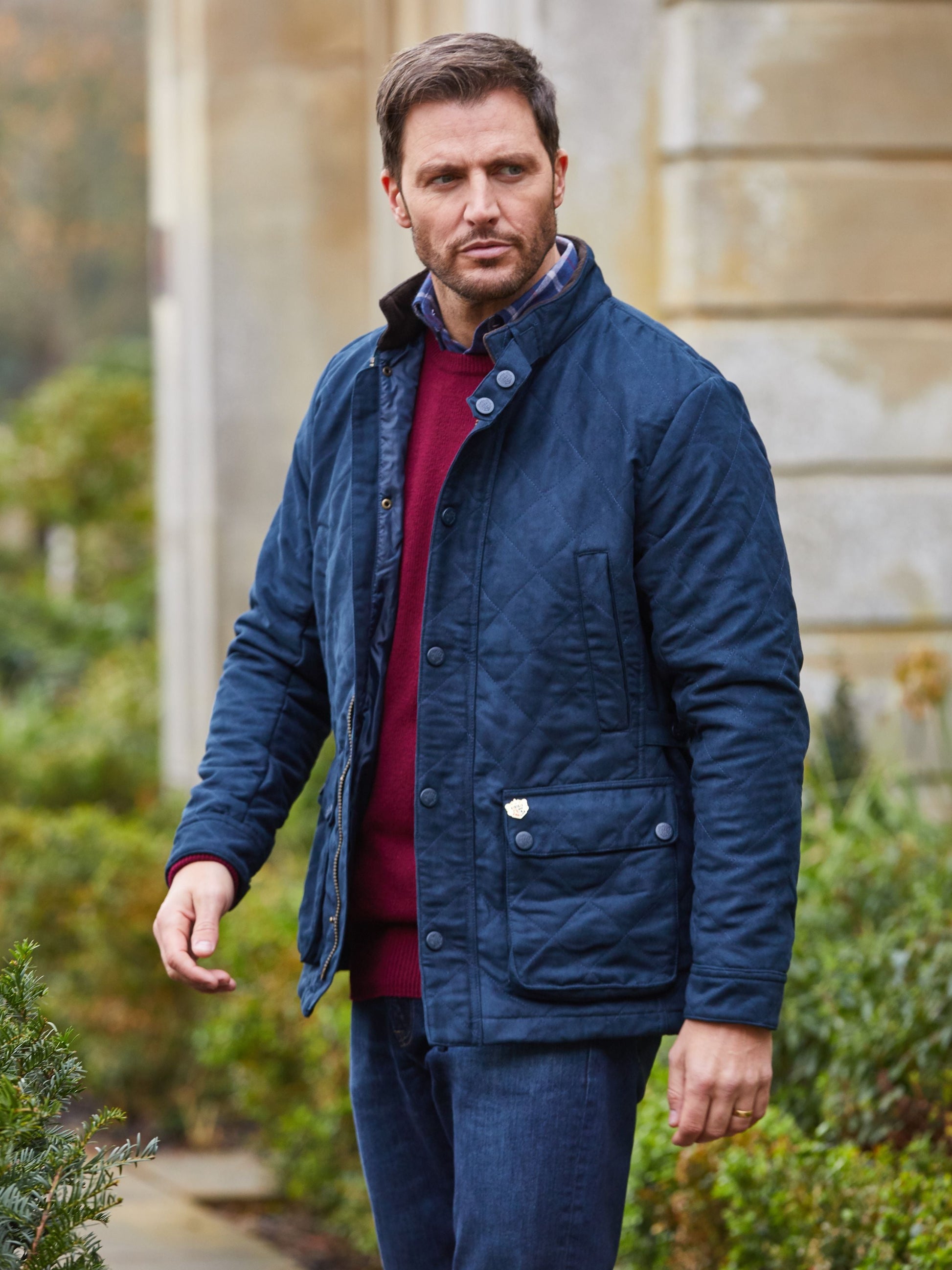 Felwell Men's Quilted Jacket In Dark Navy 