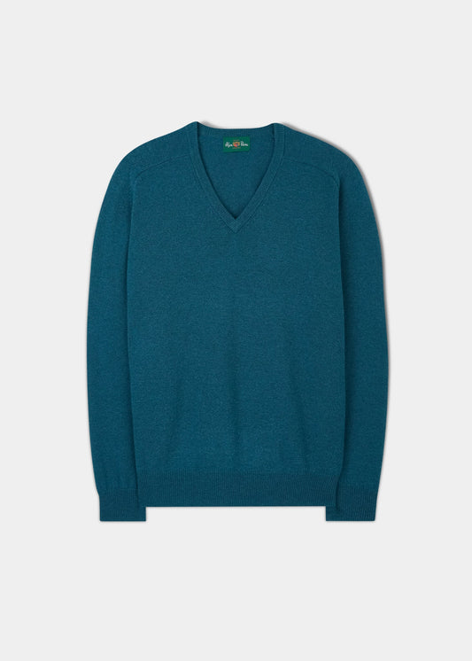 Hampshire Lambswool Jumper in Grecian Sea - Classic Fit