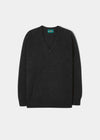 Hampshire Lambswool Saddle Shoulder Charcoal Jumper