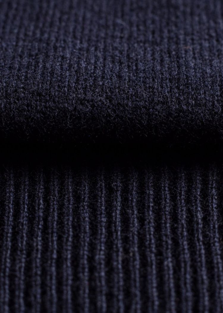 Hampshire Lambswool Saddle Shoulder Navy Jumper