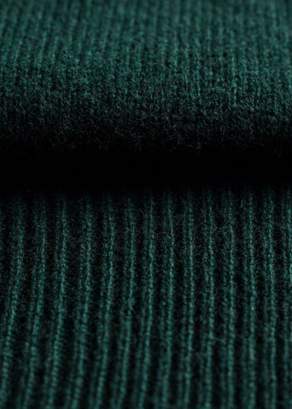 Hampshire Lambswool Saddle Shoulder Tartan Green Jumper