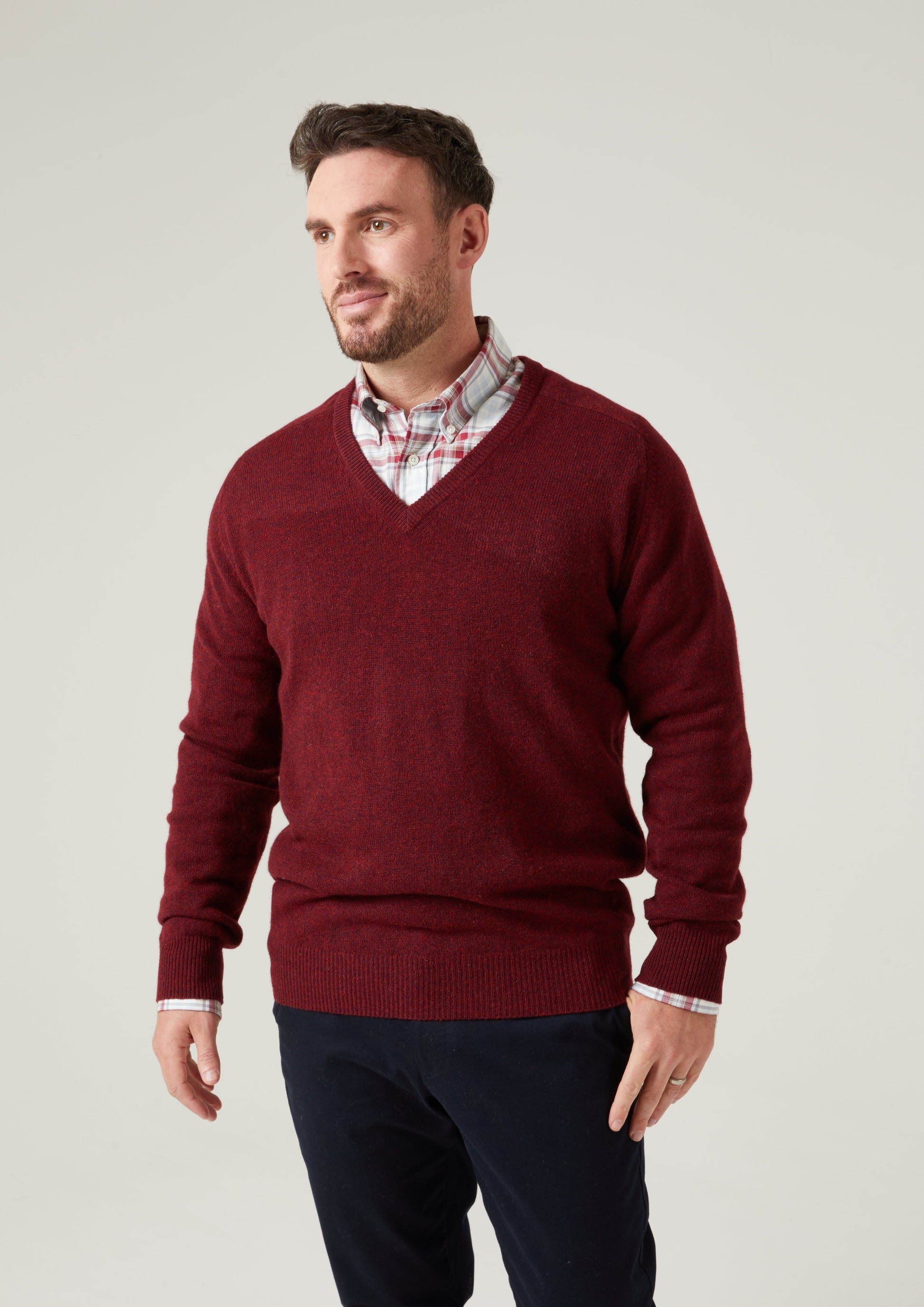 Hampshire Lambswool Jumper in Red Velvet