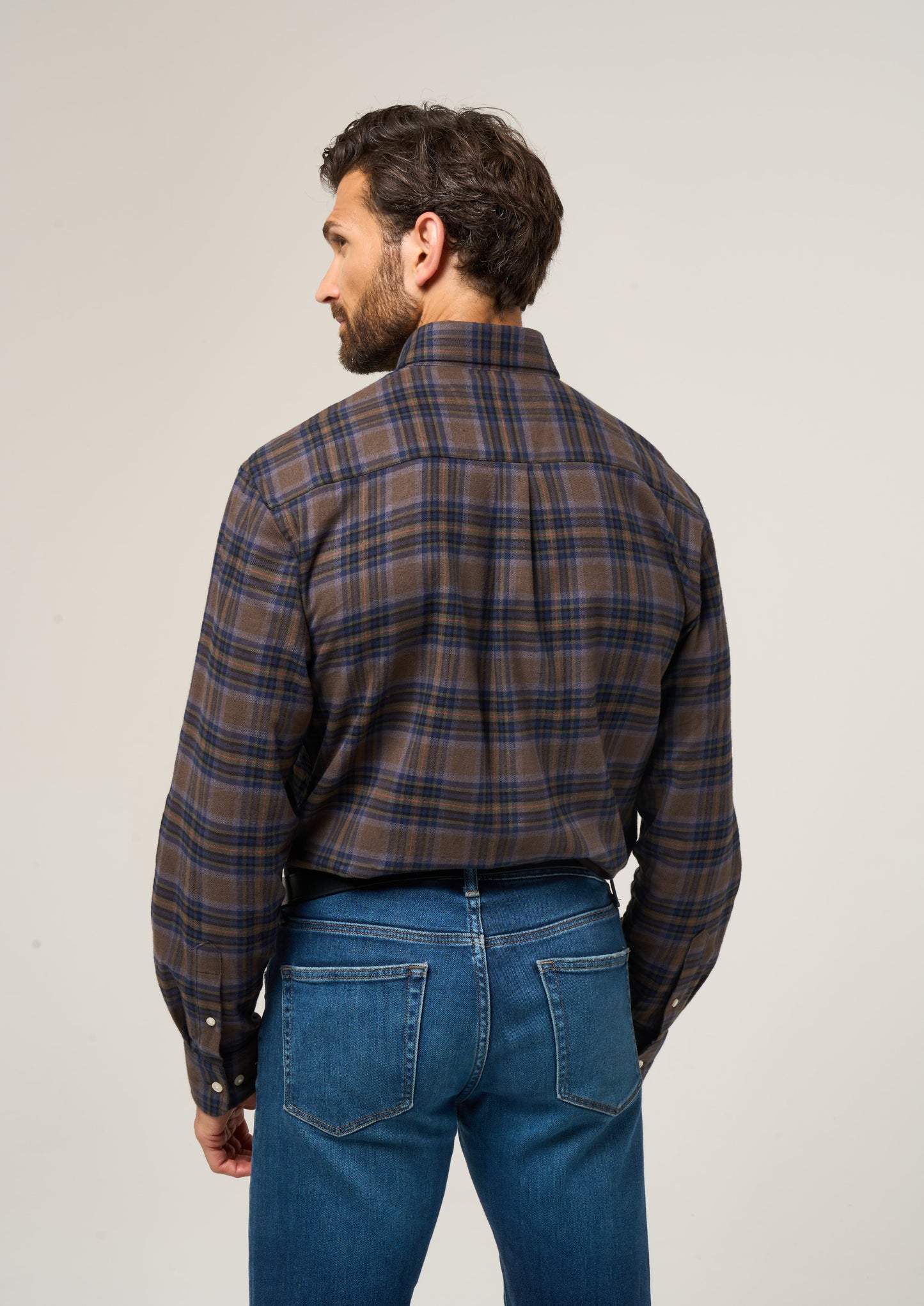 Ilkley Flannel Check Shirt In Brown