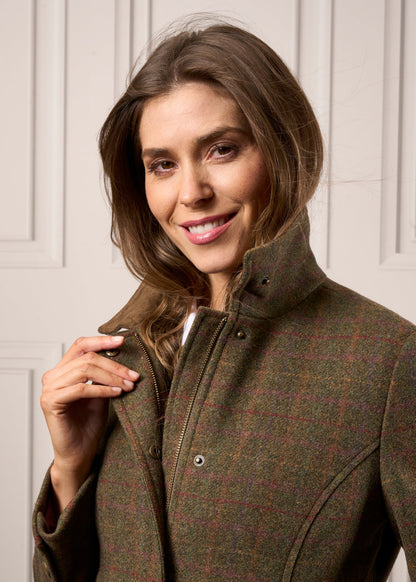 Surrey Ladies Tweed Coat In Hemlock