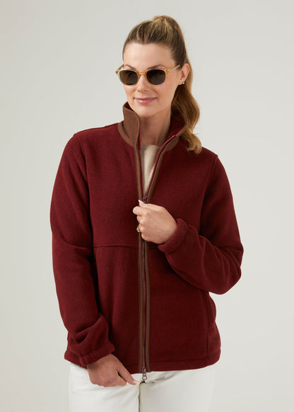 Ladies Fleece Jacket in Bloodstone