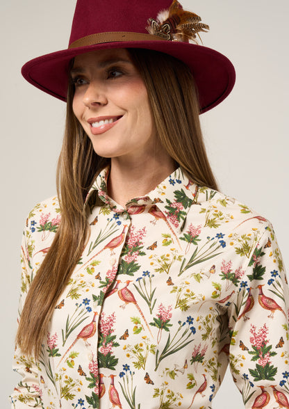 Lawen-Womens-Printed-Cotton-Shirts-Cream-Floral