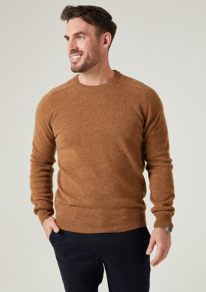 Lenzie Men's Lambswool Jumper In Driftwood