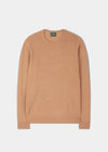 Lenzie Men's Lambswool Jumper In Camel - Regular Fit