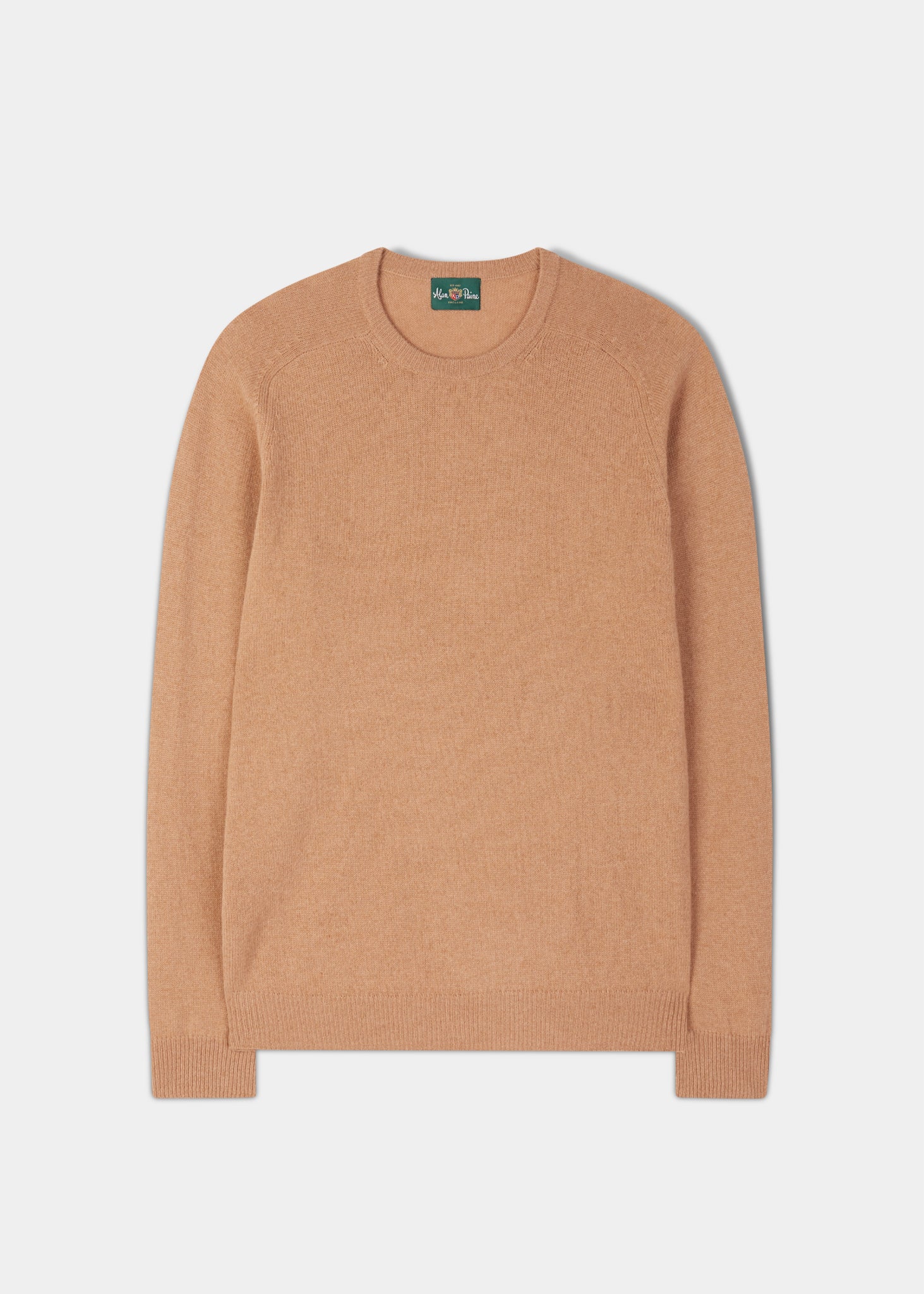 Lenzie Men's Lambswool Jumper In Camel - Regular Fit