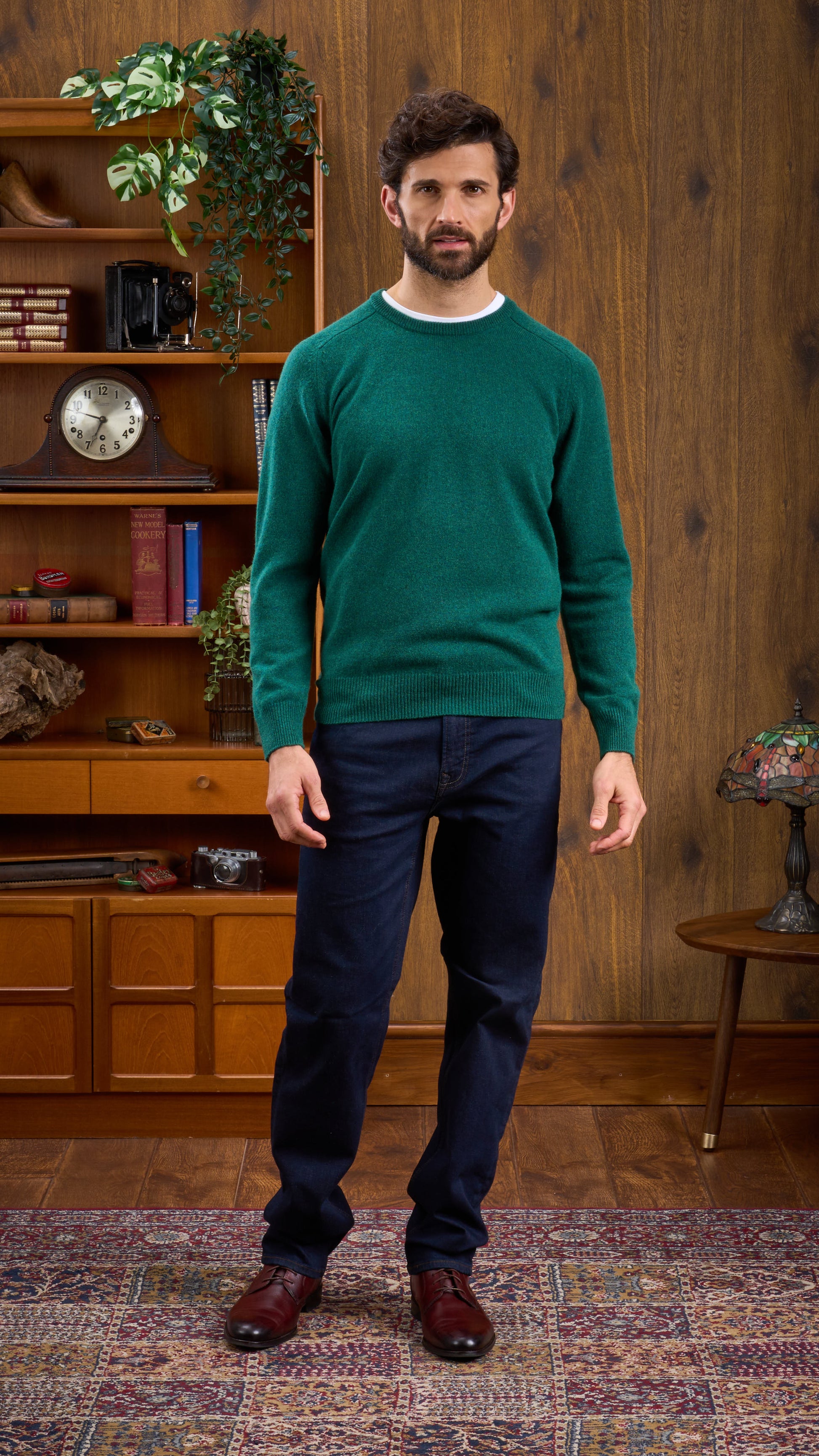 Men's Lambswool Crew Neck Jumper in Cossack 