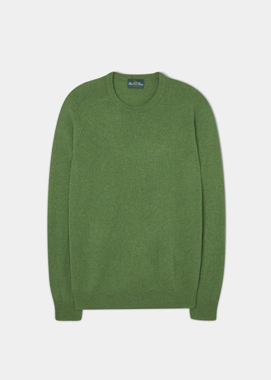 Men's Lambswool Crew Neck Jumper in Palm - Regular Fit