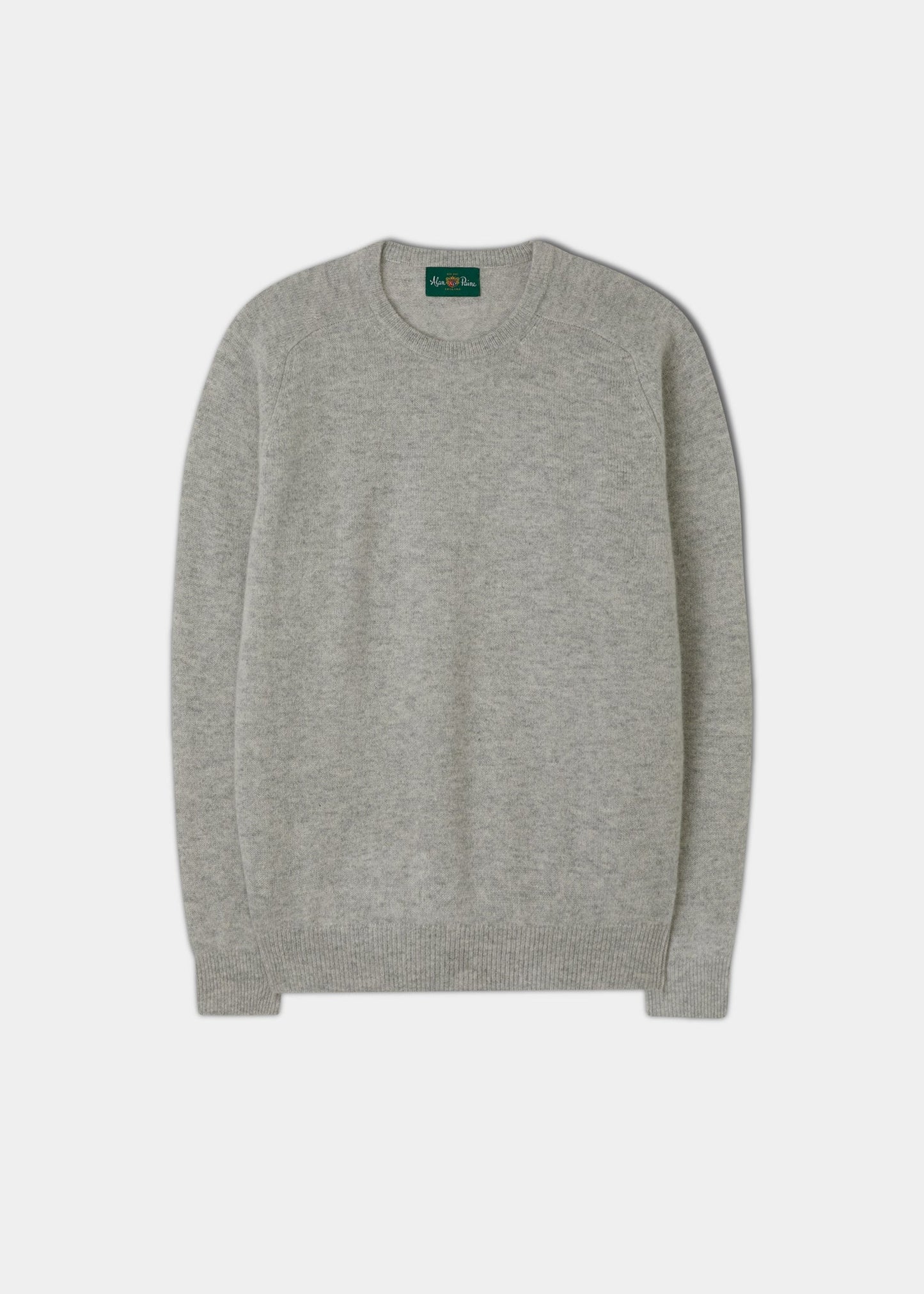 Men's Lambswool Crew Neck Jumper in Light Grey Mix - Classic Fit