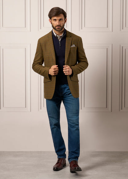 Surrey Tweed Lined Blazer In Moor - Regular Fit