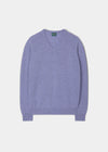 Men's Lambswool Vee Neck Jumper in Water Iris - Regular Fit