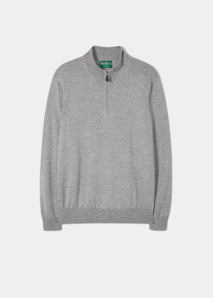 Merino-Wool-Half-Zip-Jumper-Grey