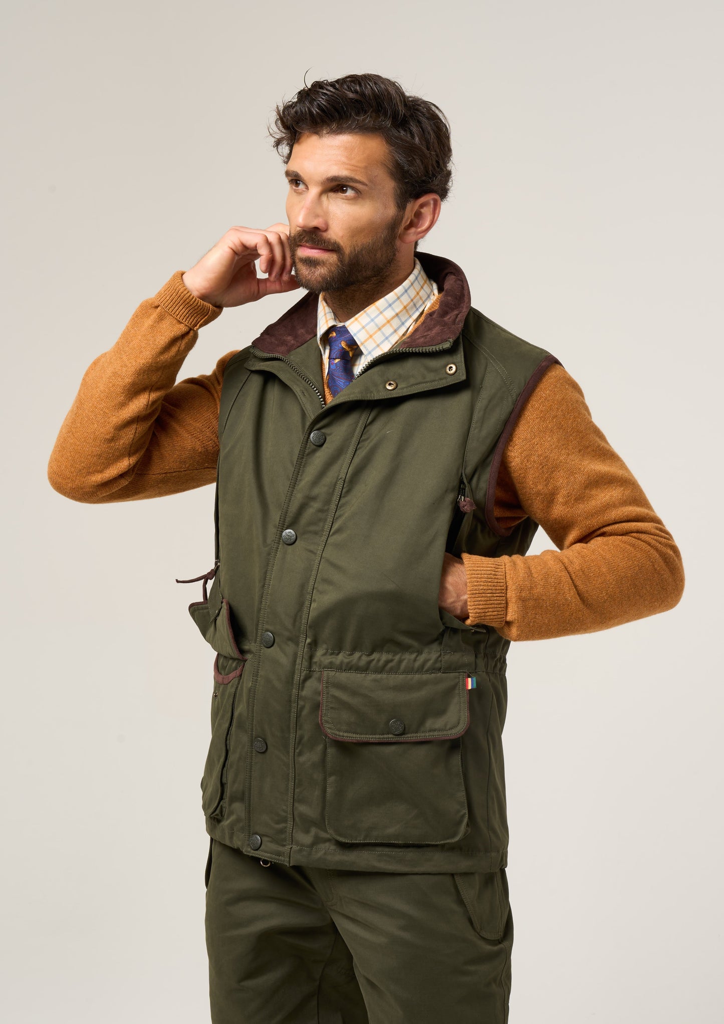 Milwood Men's Olive Waterproof Shooting Waistcoat