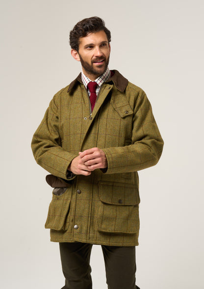 Rutland Tweed Shooting Coat In Lichen