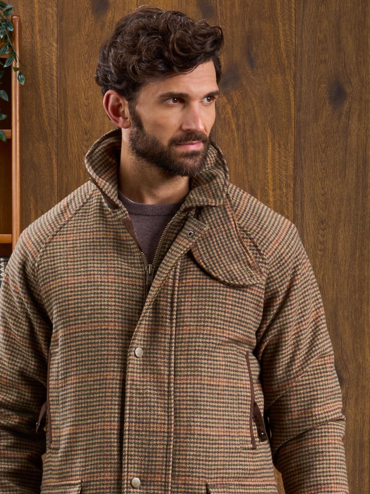 Surrey Waterproof Tweed Coat In Sycamore