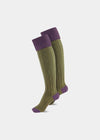 Ladies Shooting Socks - Mauve & Meadow