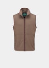 Aylsham Men's Fleece Gilet In Brown Herringbone