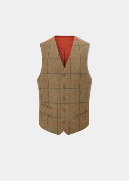 Combrook Men's Tweed Lined-Back Waistcoat In Thyme