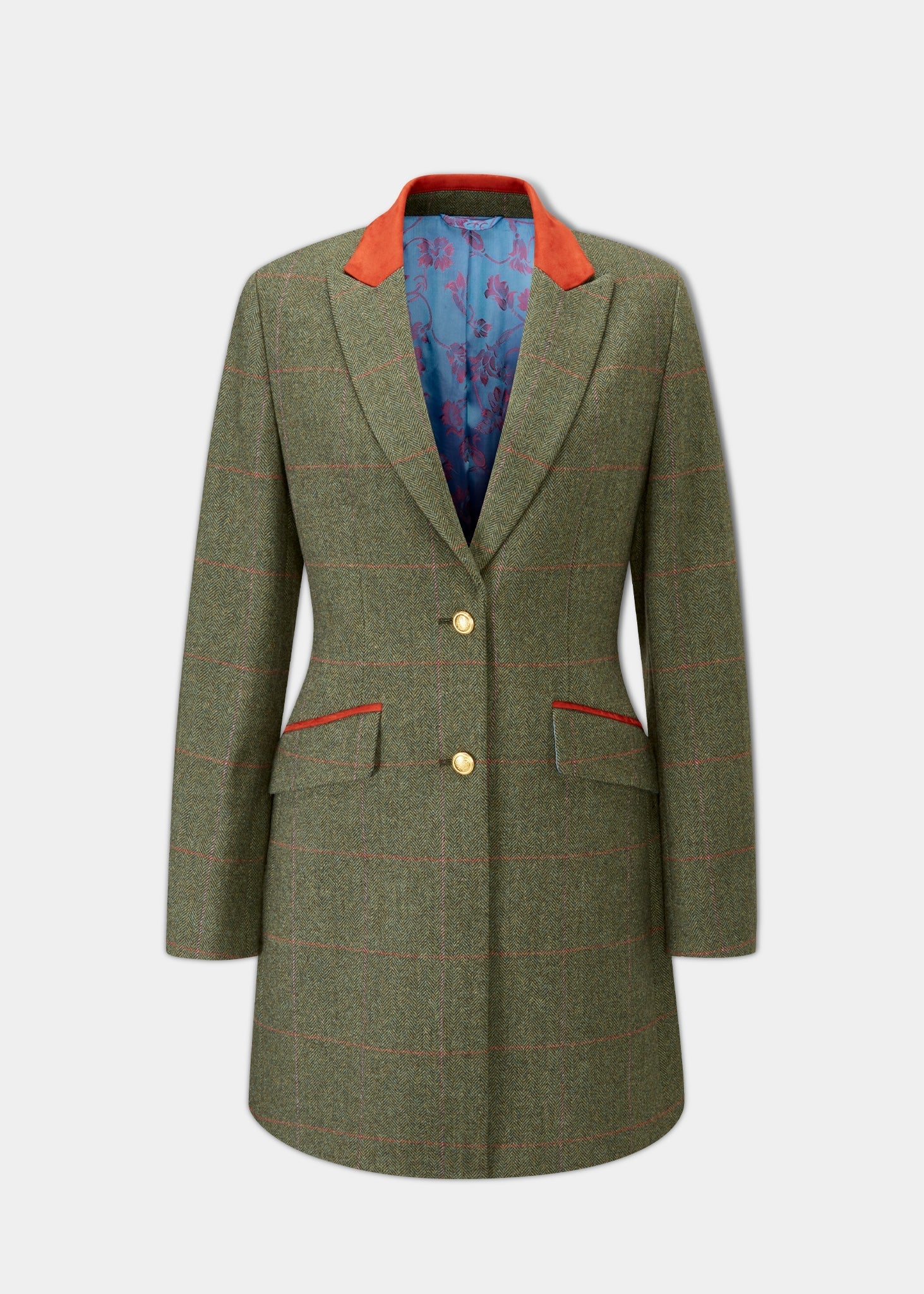 Combrook Ladies Mid-Thigh Tweed Coat In Heath