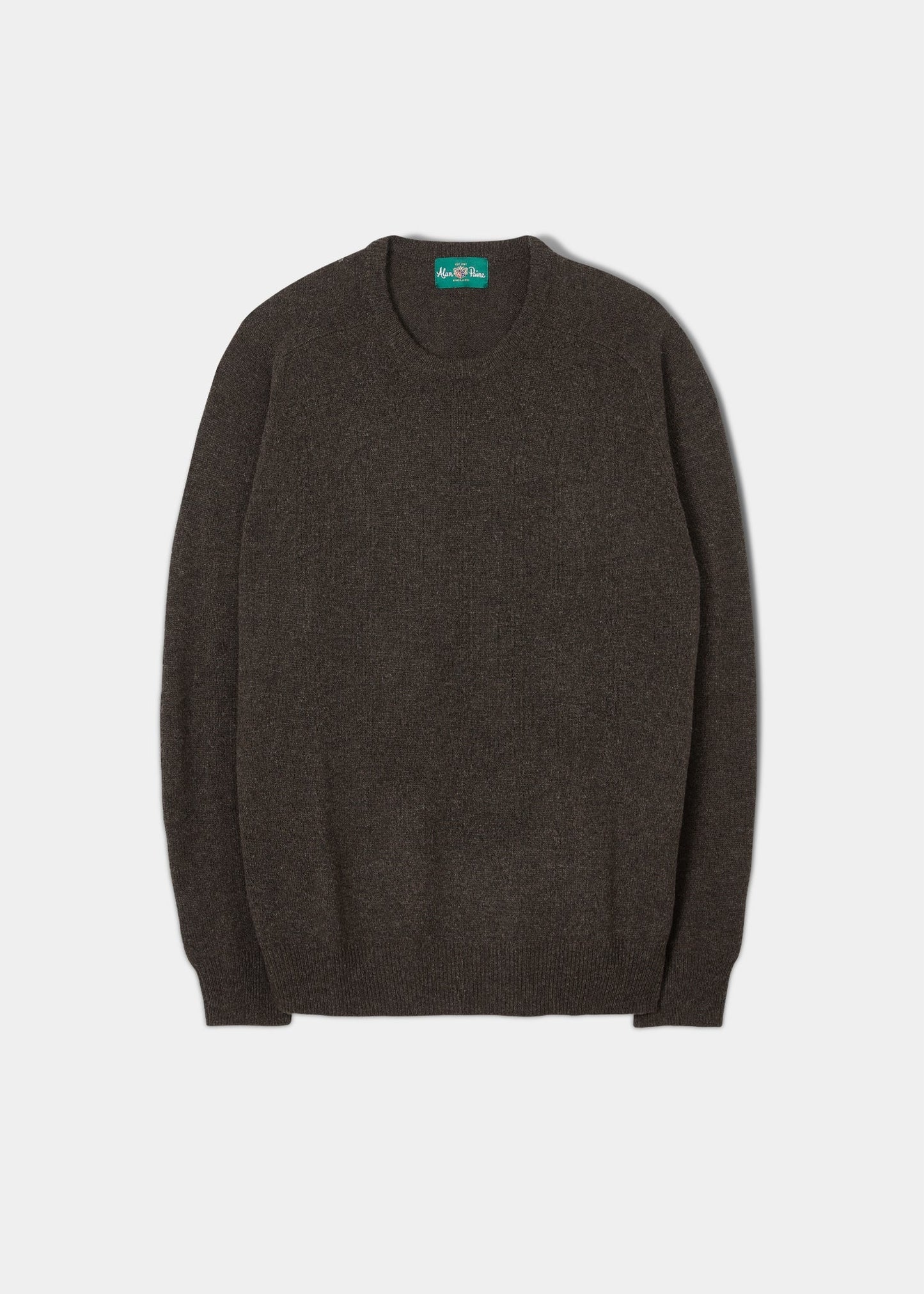 Men's Crew Neck Lambswool Jumper in Cocoa