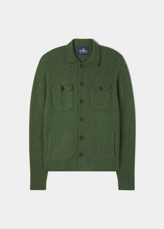 Ferndale Men's Knitted Lambswool Shirt In Rosemary