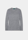 Ladies Geelong Lambswool Crew Neck Jumper In Silver